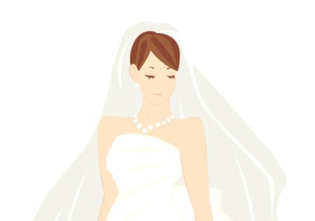 ウエディングドレス姿の花嫁